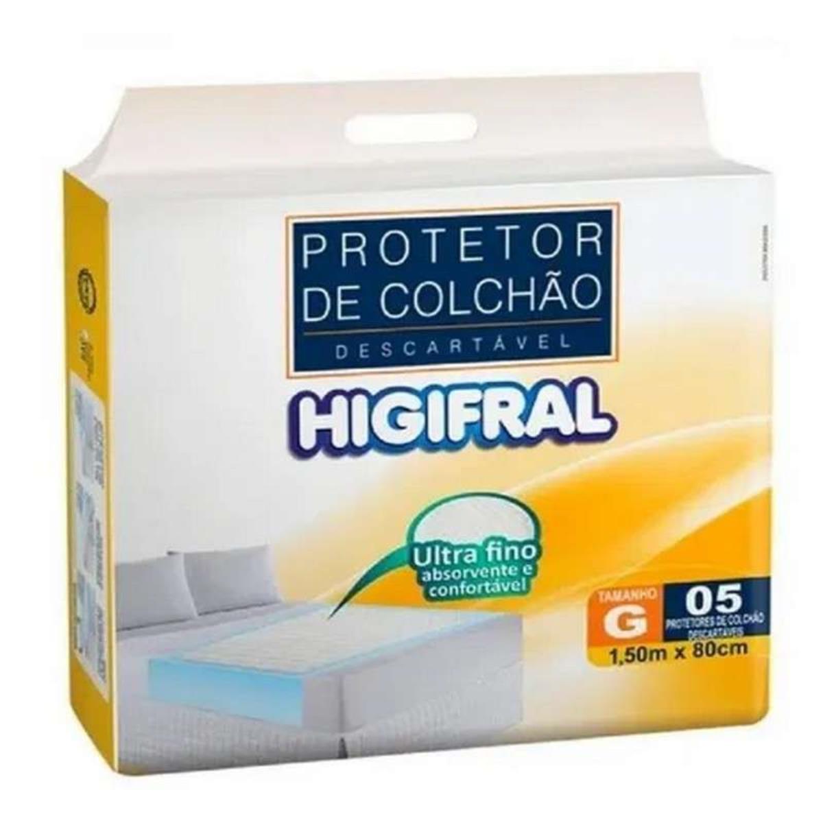 HIGIFRAL LENCOL DESCARTAVEL 0,80 X 1,50 CM TAMANHO G COM 5 UNIDADES